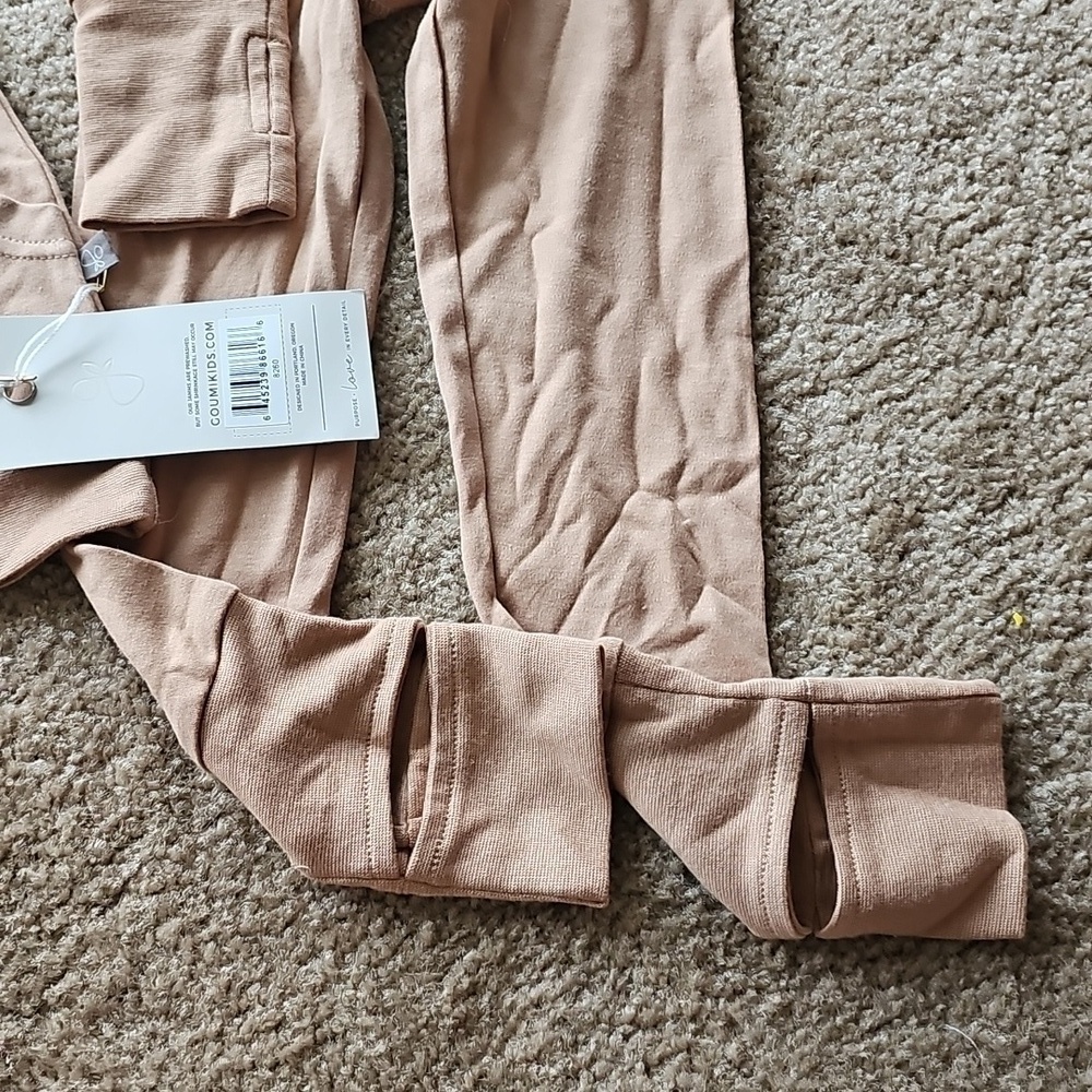 Goumi Kids Jogger Set Pajamas Tan Size 4T Bamboo Cotton - Picture 3 of 7